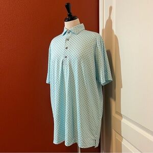 Greyson Men’s Lightweight Performance Wolf Head Emblem AOP Collared Golfing Polo